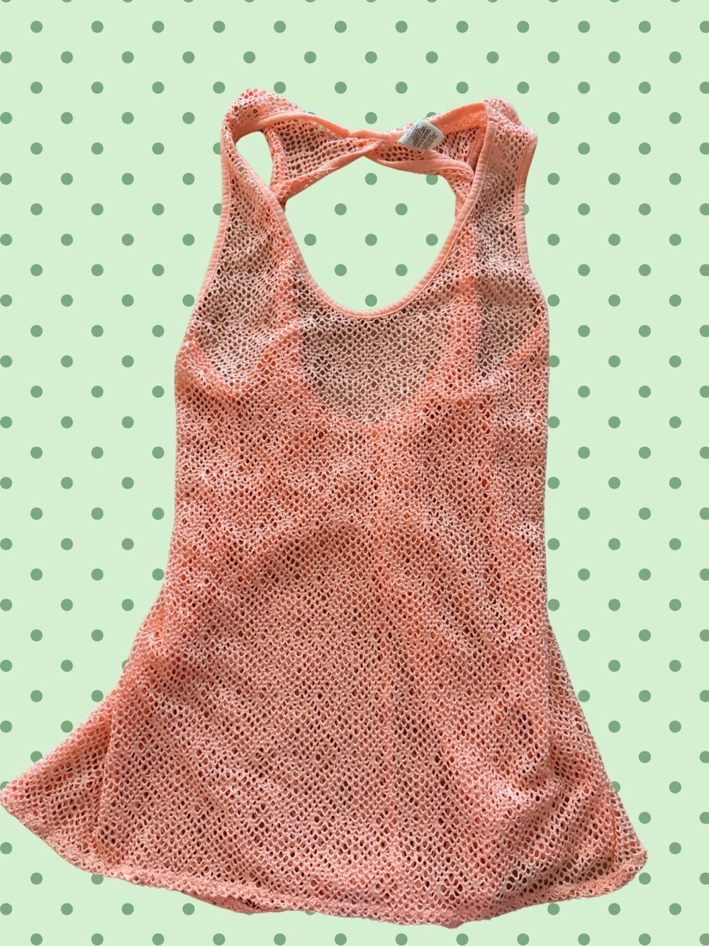 OP Peach Crochet Swim Coverup Dress